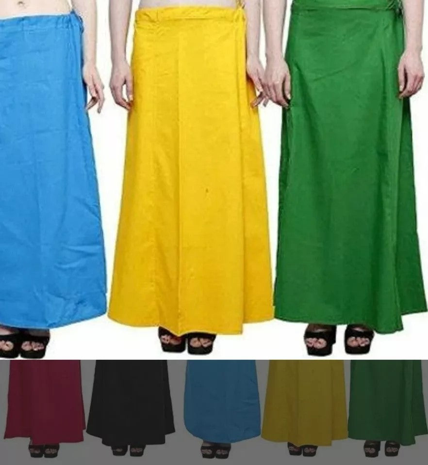 Estationeryhouse Cotton Indian Petticoat Underskirt for Sarees